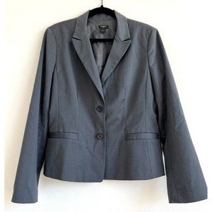 Ann Taylor Gray Pinstripe Blazer size 12 Wool Blend